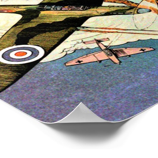 Spitfire Vliegtuig Vintage Poster (Hoek)