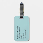 Spitfire War Planes Pilot Light Blue Bagagelabel (Achterkant verticaal)