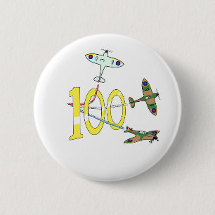 Spitfires 100ste verjaardag ronde button 5,7 cm