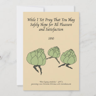 Spitsende artisjokken door AI gegenereerde Victori Feestdagenkaart