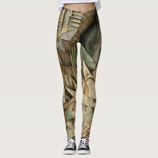 Spitsuur, New York door Max Weber, Vintage Cubisme Leggings (Voorkant)