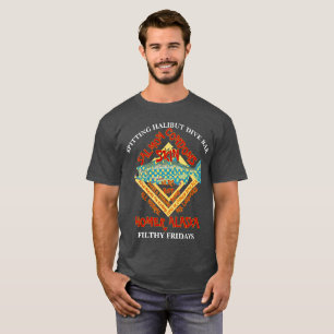 SPITTING HEILBOT DUIKBAR HOMER ALASKA SHACK AK T-SHIRT