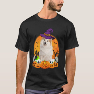 Spitz Dog En Moon Halloween Kostuum Hondenliefhebb T-shirt