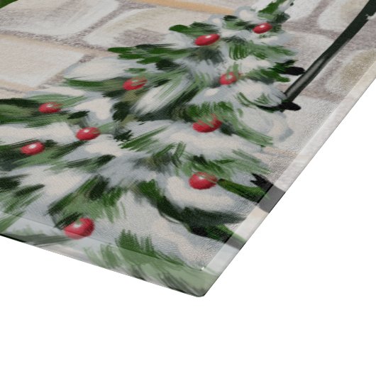 Spitz Dog Kerstmis Snijplank (Hoek)