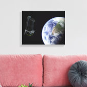 Spitzer die kort na de lancering de Aarde vertrekt Canvas Afdruk (Insitu (Woonkamer))