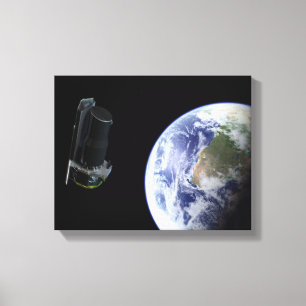 Spitzer die kort na de lancering de Aarde vertrekt Canvas Afdruk