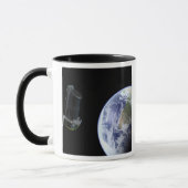 Spitzer die kort na de lancering de Aarde vertrekt Mok (Links)