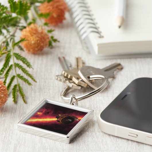 Spitzer gezien tegen de infrarode hemel 2 sleutelhanger (Zijkant)