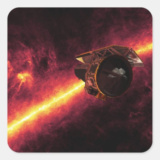 Spitzer gezien tegen de infrarode hemel 2 vierkante sticker (Voorkant)