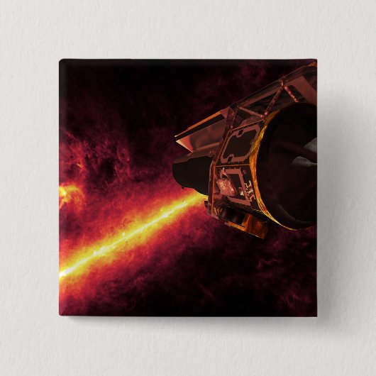 Spitzer gezien tegen de infrarode hemel vierkante button 5,1 cm (Voorkant)