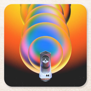 Spitzer Space Telescope Poster. Vierkante Kartonnen Onderzetter