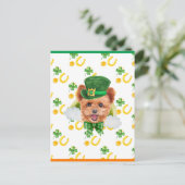Spitzpoo Shamrock St. Patricks Day Feestdagenkaart (Staand voorkant)