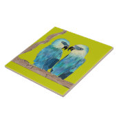 Spix's ara's op een keramische Tegel - (G) Tegeltje (Zijkant)