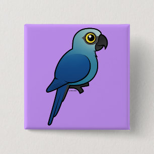 Spix's Macaw Vierkante Button 5,1 Cm