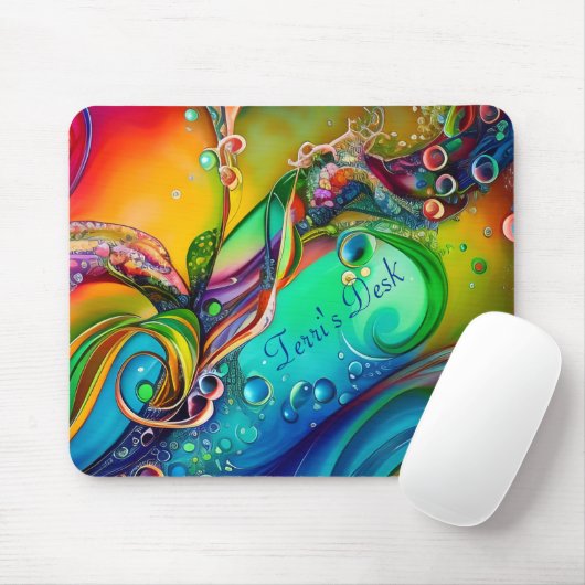 Splash. Abstracte kleurige bubbels personaliseren Muismat (Met muis)