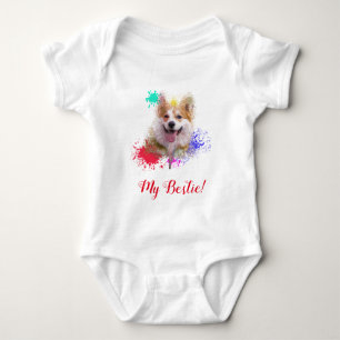 Splash Art Schattige Corgi Dog Baby Bodysuit
