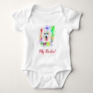 Splash Art Schattige Samoyed Dog Baby Bodysuit