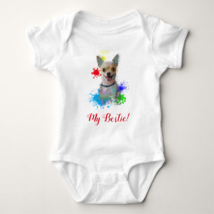 Splash Art Schattigee Chihuahua Hond Baby Bodysuit
