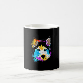 Splash Art Siberian Husky Cute Gift Mannen Vrouwen Koffiemok