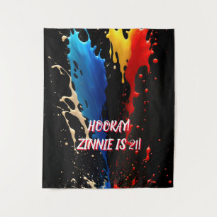 SPLASH avec Tapisserie ROUGE, JAUNE et BLEU