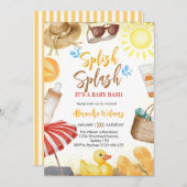 splash-Baby shower Kaart (Voorkant / Achterkant)