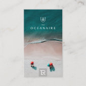 Splash Beach Scene Carte de visite Logo QRCODE (Devant)