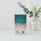 Splash Beach Scene Carte de visite Logo QRCODE (Debout devant)