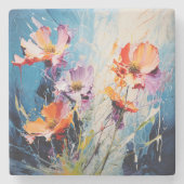 Splash Bloemenkunst Stenen Onderzetter (Voorkant)