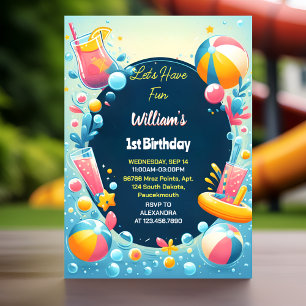 Splash Bubbles Zomer zwembad feest Schuim 1e Verja Kaart