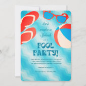 Splash & Chill Zomer Zwembad Feestje Kaart (Voorkant)