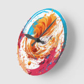 Splash de couleur - horloge murale moderne Abstrai (Angle)