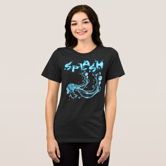 Splash! Dynamic Water Burst T-Shirt (Voorkant volledig)