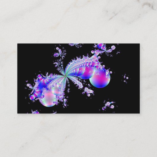 Splash Fractal Art Zwart Visitekaartje (Voorkant)