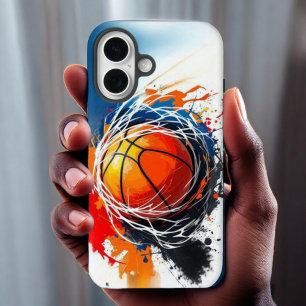 Splash Guard: Basketball Edition voor iPhone 16 Hoesje