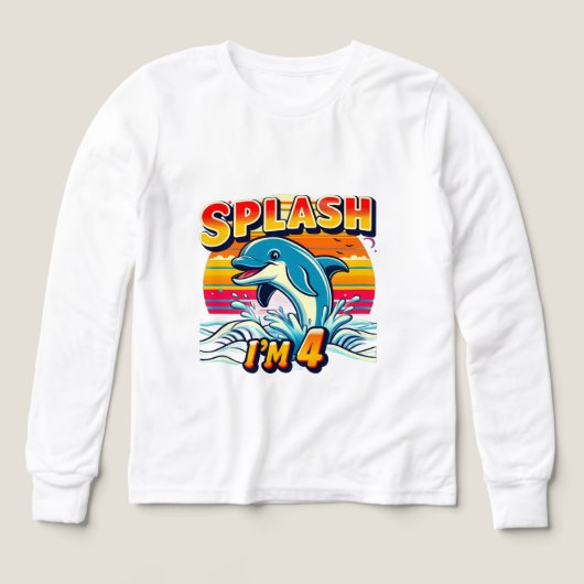 Splash I’m 4 – Cute Dolphin 4th Birthday Design (Motif recto)