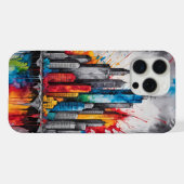 Splash ink drawing Skyscrapers Skyline iPhone Hoesje (Achterkant horizontaal)