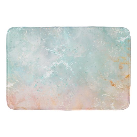 Splash Ink Waterverf Achtergrond, pastelkleurig Badmat (Voorkant)