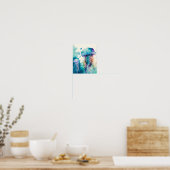 Splash Jellyfish Waterverf Minimalistisch Poster (Keuken)