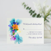 Splash of Color Response Card RSVP Kaartje (Staand voorkant)