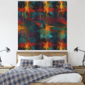 Splash Of Emotion: Abstracte Energieën Canvas Afdruk (Insitu (Slaapkamer))