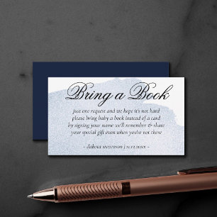 Splash of Navy   Chic Bring a Baby Book Gedicht Informatiekaartje