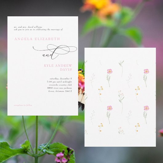Splash of Spring Bride Parents Wedding Invitation Kaart