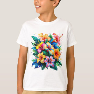Splash Of Summer: Tropische Bloemenenergie T-shirt