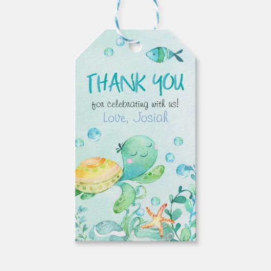 Splash onder het Zee verjaardagsgunst Cadeaulabel (Voorkant)