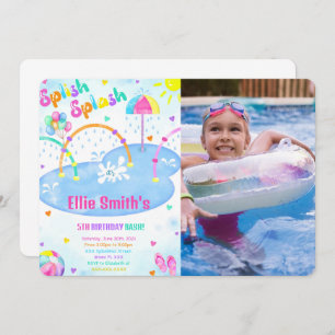 Splash Pad Anniversaire Photo Invitation