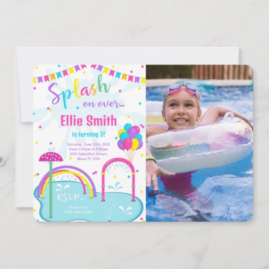 Splash Pad foto uitnodiging (Voorkant)