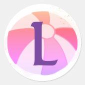 Splash Pool Party initiaal Verjaardag Ronde Sticker (Voorkant)