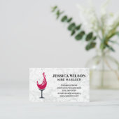 splash van rode wijnglas visitekaartje (Staand voorkant)