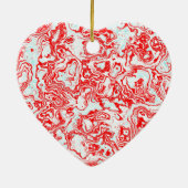 Splash van rood keramisch hart keramisch ornament (Achterkant)