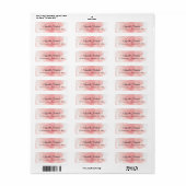 Splash van roze bruiloft retour adres labels (Full Sheet)